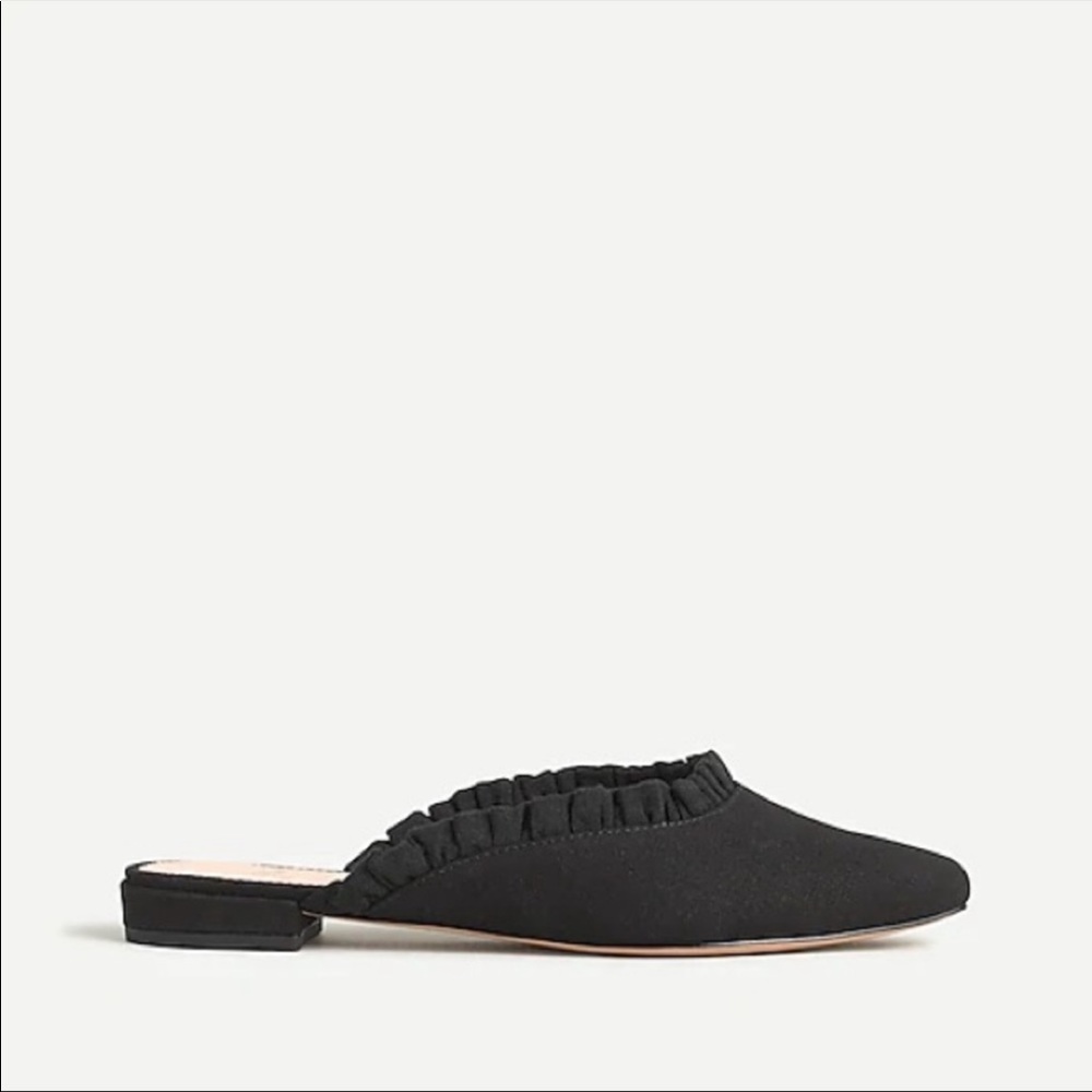 NIB J.Crew Carolyn Canvas Ruffle Mule Flats, 8.5 - Picture 5 of 7